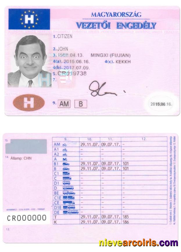 HUNGARY driving license